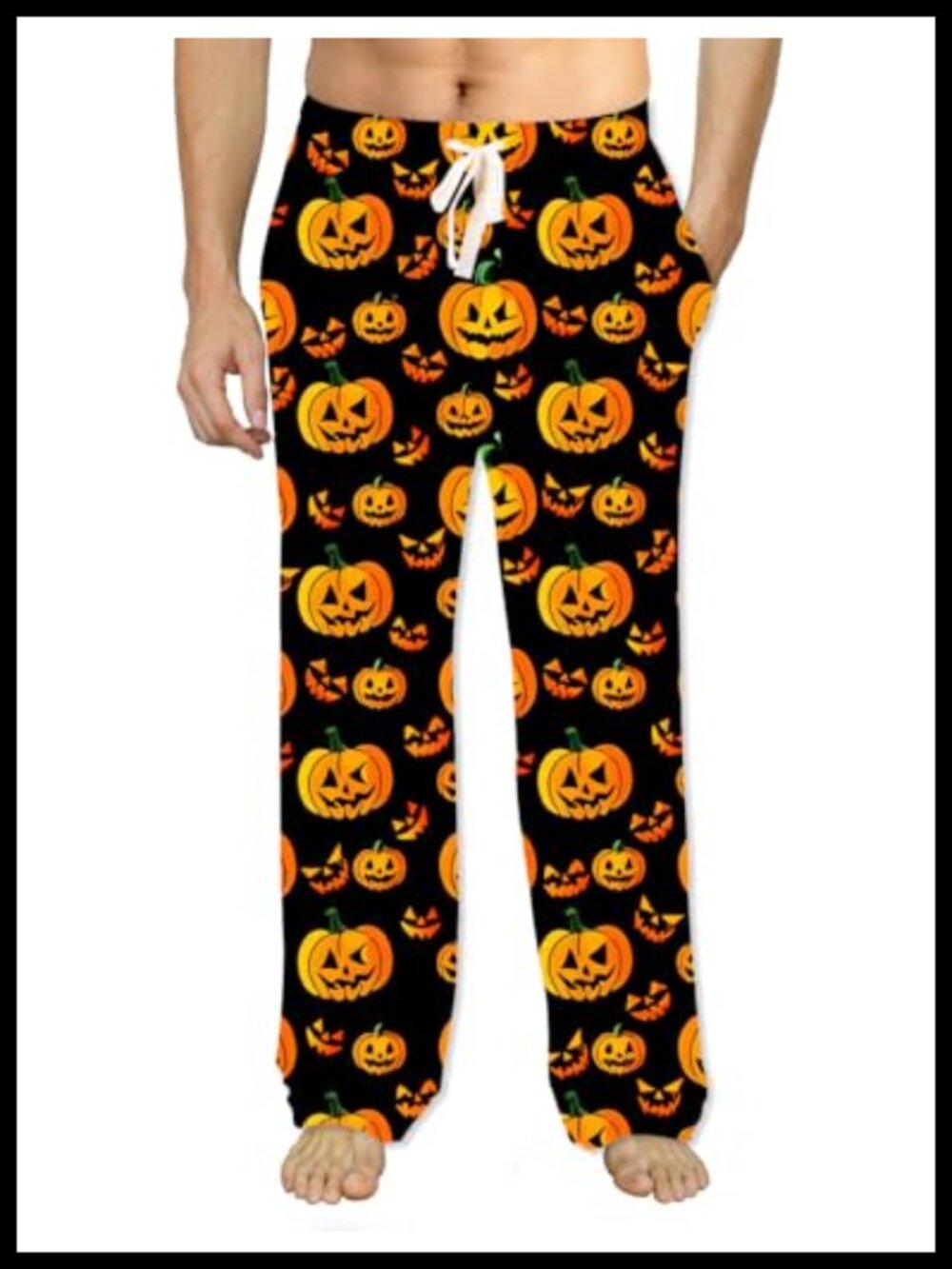 Men's Lightweight Polyester Cotton Pajama Pants Drawstring Pockets Lounge Sleep